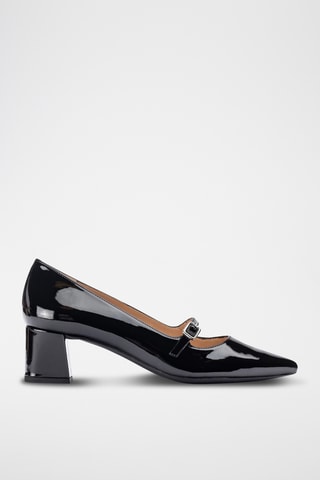 Zapatos de piel de tacón - Negro