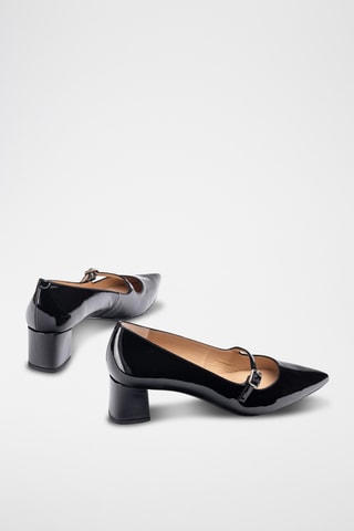 Zapatos de piel de tacón - Negro