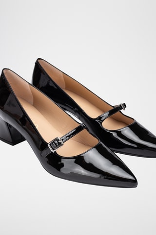 Zapatos de piel de tacón - Negro