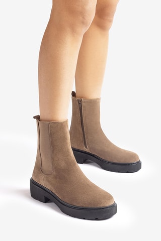 Botines de piel - Marrón claro