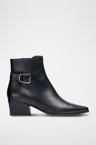Botines de piel - Negro