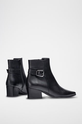 Botines de piel - Negro