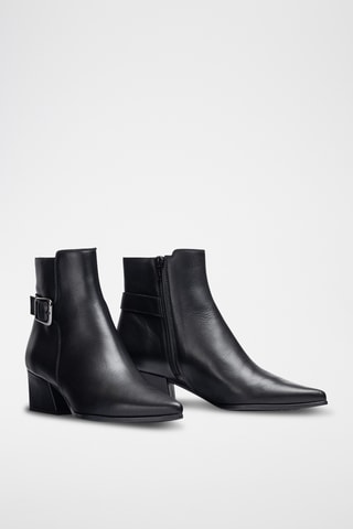 Botines de piel - Negro