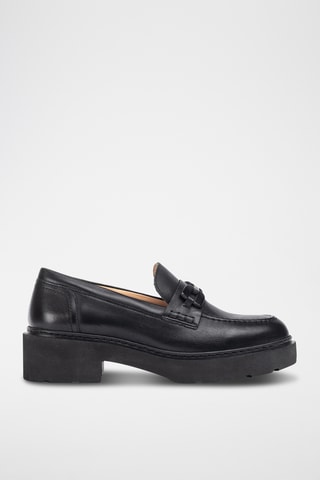 Mocasines con plataforma de piel - Negro