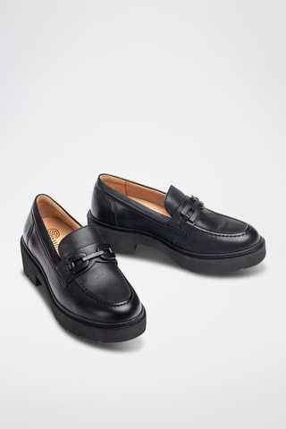 Mocasines con plataforma de piel - Negro