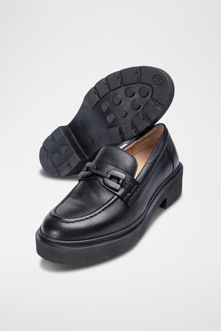 Mocasines con plataforma de piel - Negro