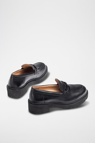 Mocasines con plataforma de piel - Negro