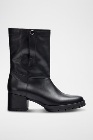 Botines de piel - Negro
