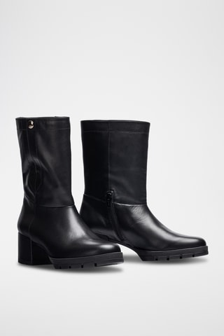 Botines de piel - Negro