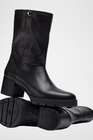 Botines de piel - Negro