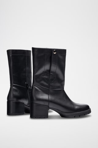 Botines de piel - Negro