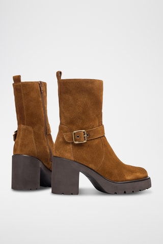 Botines de piel - Marrón