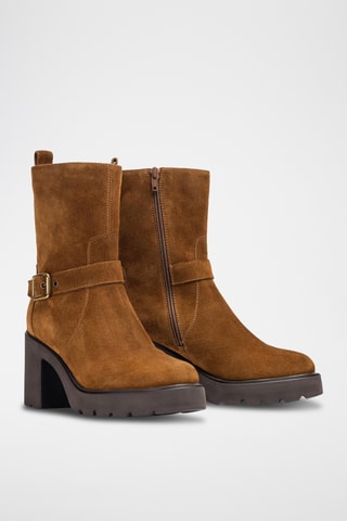 Botines de piel - Marrón