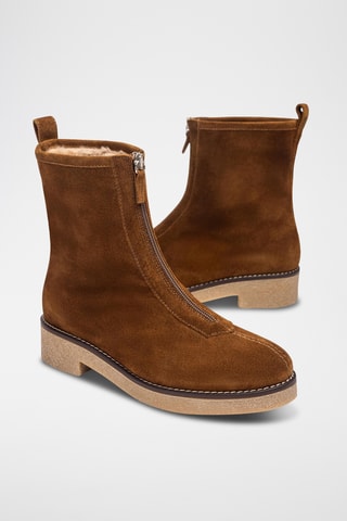 Botines de piel - Marrón