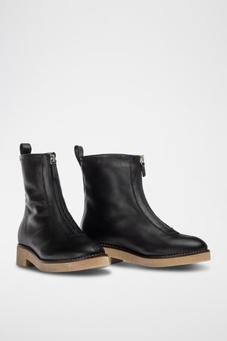 Botines de piel - Negro