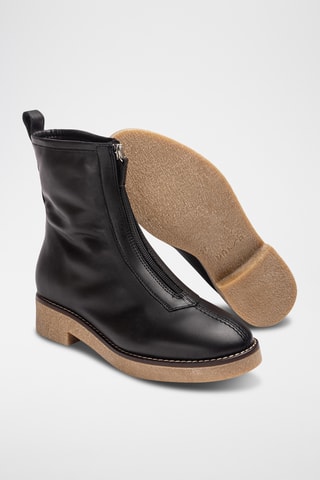 Botines de piel - Negro