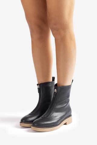 Botines de piel - Negro
