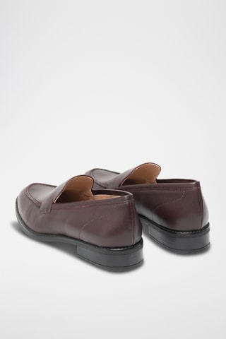 Mocasines de piel de tacón - Burdeos