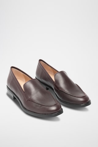 Mocasines de piel de tacón - Burdeos