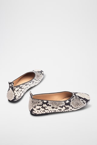 Bailarinas de piel - Beige y negro