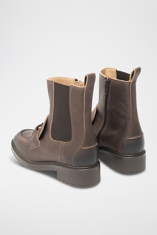 Botines de piel de tacón - Marrón oscuro