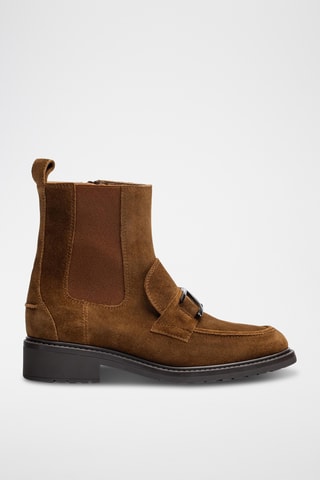 Botines de piel de tacón - Marrón