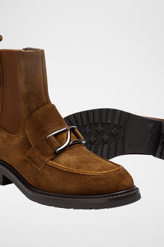Botines de piel de tacón - Marrón