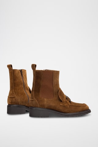 Botines de piel de tacón - Marrón
