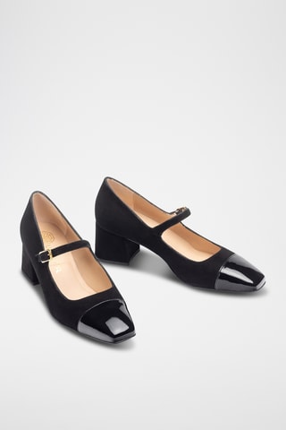 Zapatos de piel de tacón - Negro
