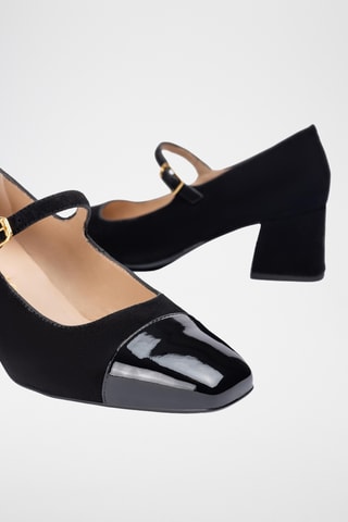 Zapatos de piel de tacón - Negro