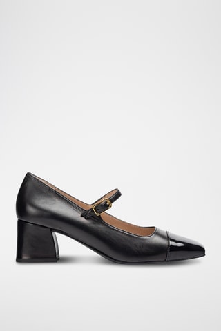 Zapatos de piel de tacón - Negro