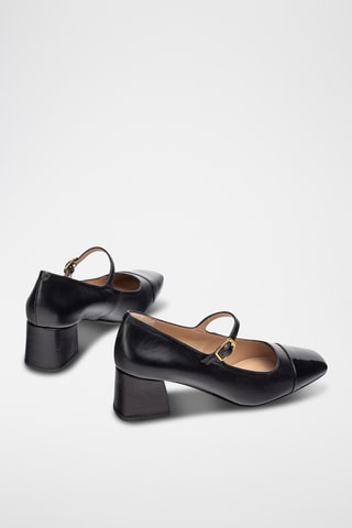 Zapatos de piel de tacón - Negro