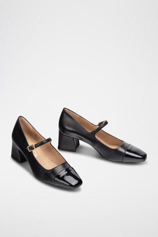 Zapatos de piel de tacón - Negro