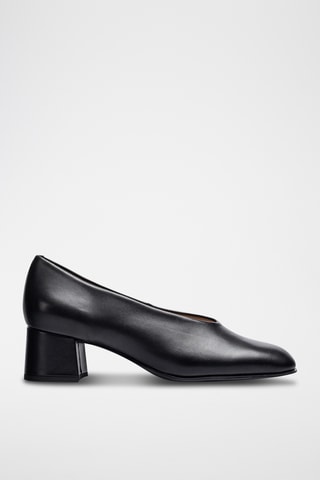 Zapatos de piel de tacón - Negro