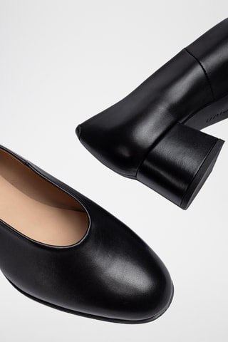Zapatos de piel de tacón - Negro