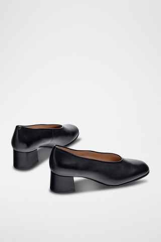 Zapatos de piel de tacón - Negro