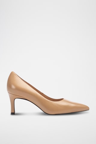 Zapatos de piel de tacón - Beige