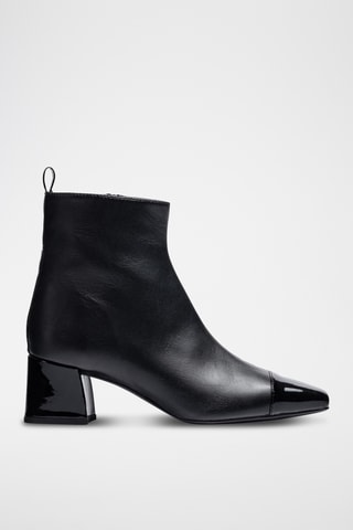 Botines de piel - Negro