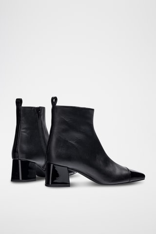 Botines de piel - Negro