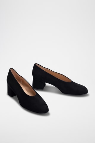 Zapatos de piel de tacón - Negro