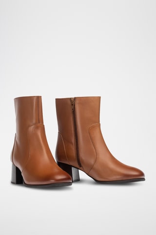 Botines de piel - Marrón