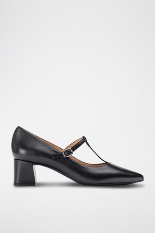 Zapatos de piel de tacón - Negro