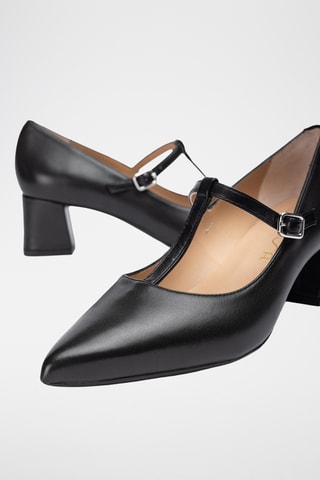 Zapatos de piel de tacón - Negro