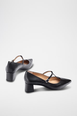 Zapatos de piel de tacón - Negro