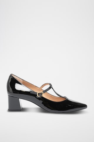 Zapatos de piel de tacón - Negro