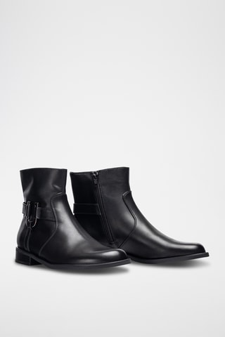 Botines de piel - Negro