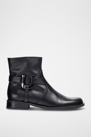 Botines de piel - Negro