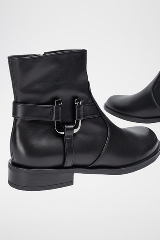 Botines de piel - Negro