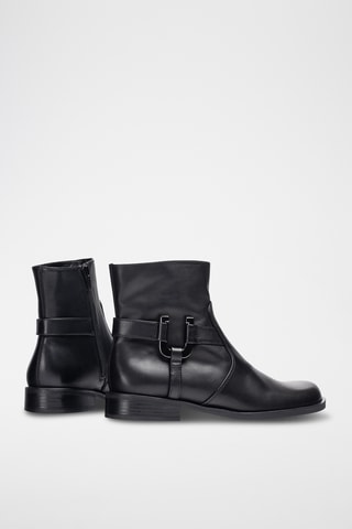 Botines de piel - Negro