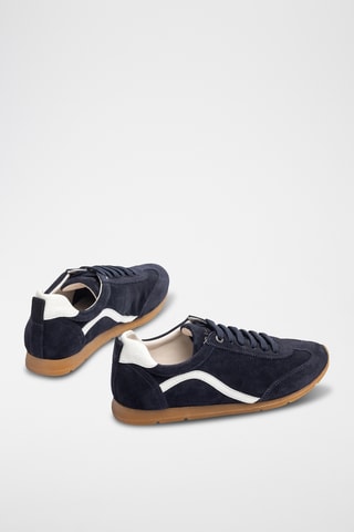Zapatillas de piel - Azul marino